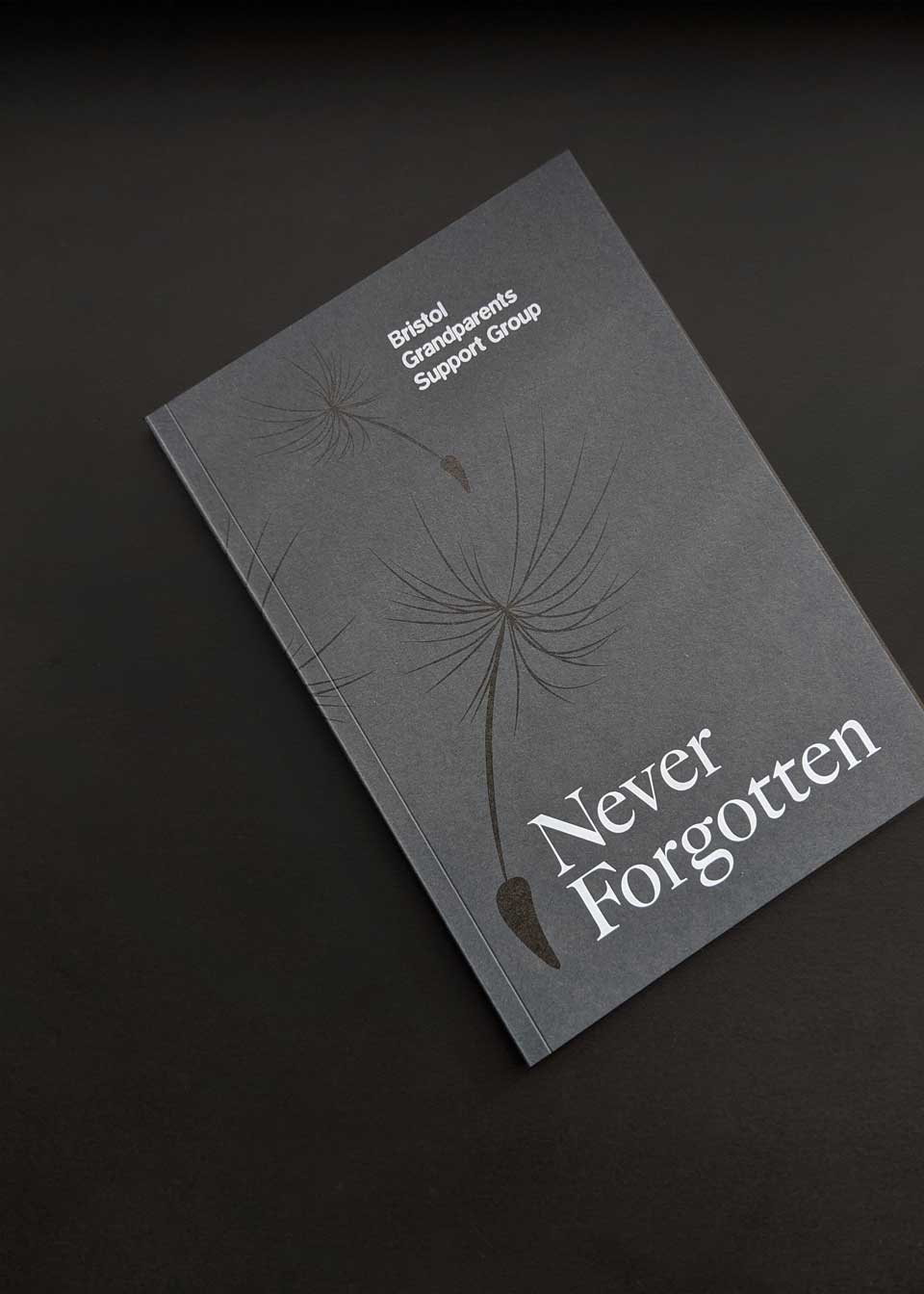 Front cover design for Never Forgotten book of poems
