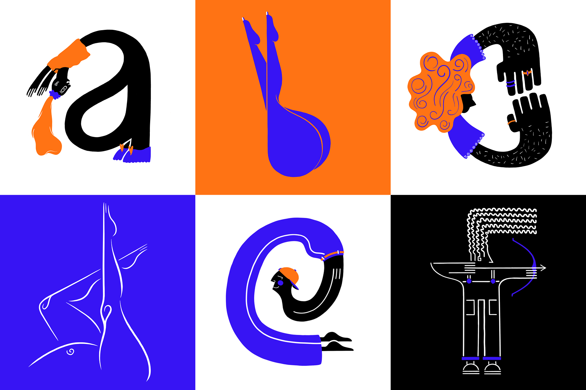 Illustrating the 36 glyphs of the alphabet for 36 Days of Type edition 8