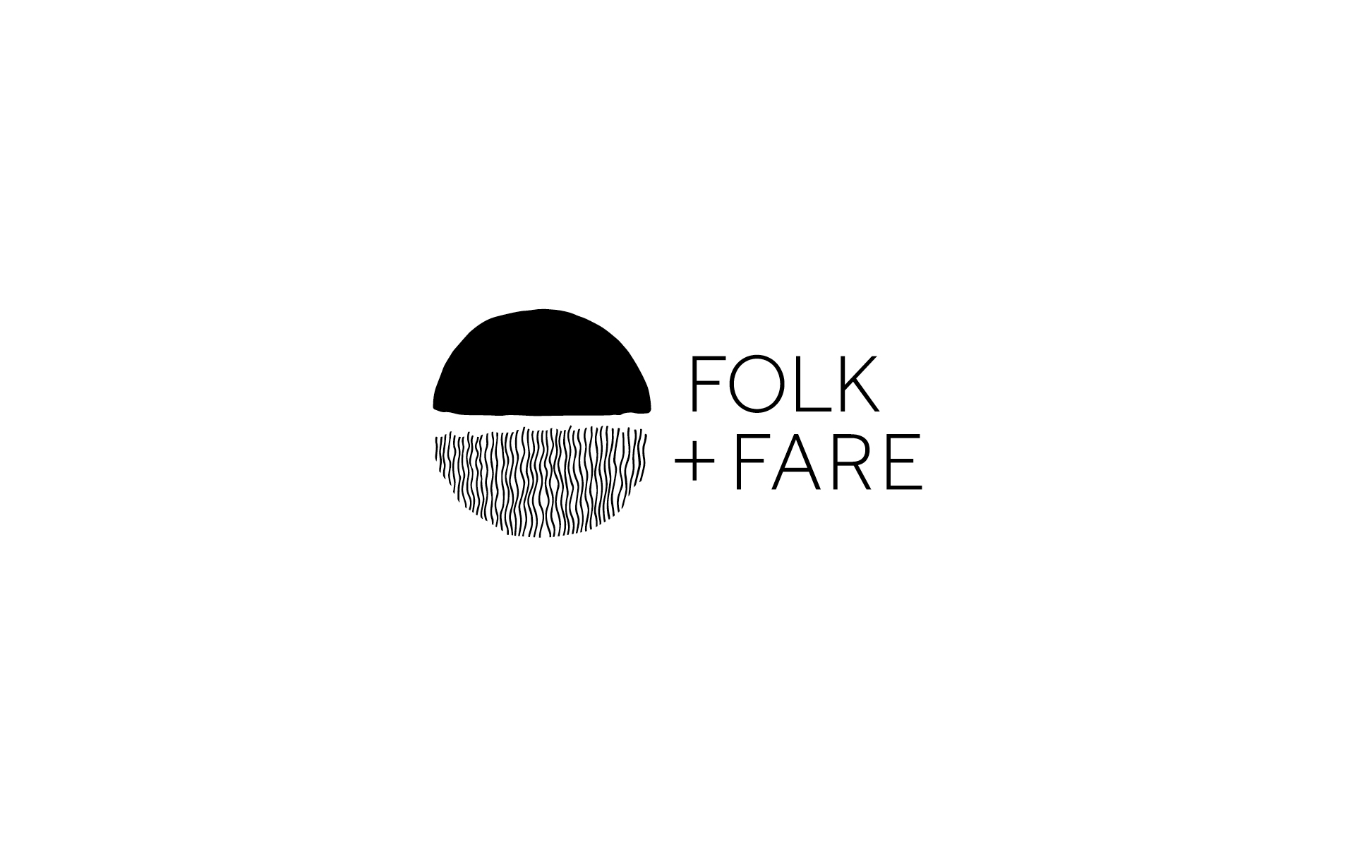 Logomark and logotype for Folk and Fare brand identity