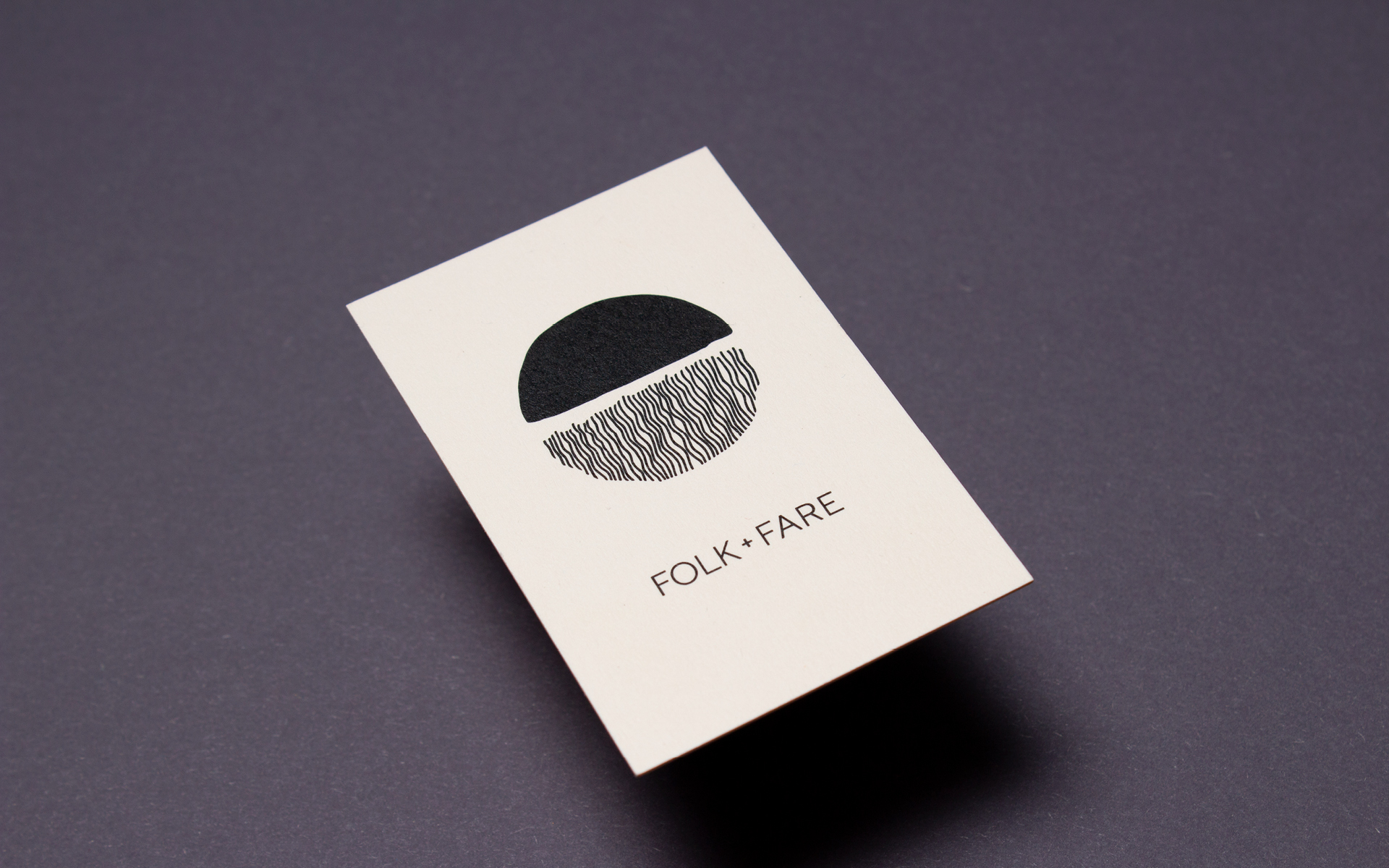 Business card design for Folk and Fare brand identity