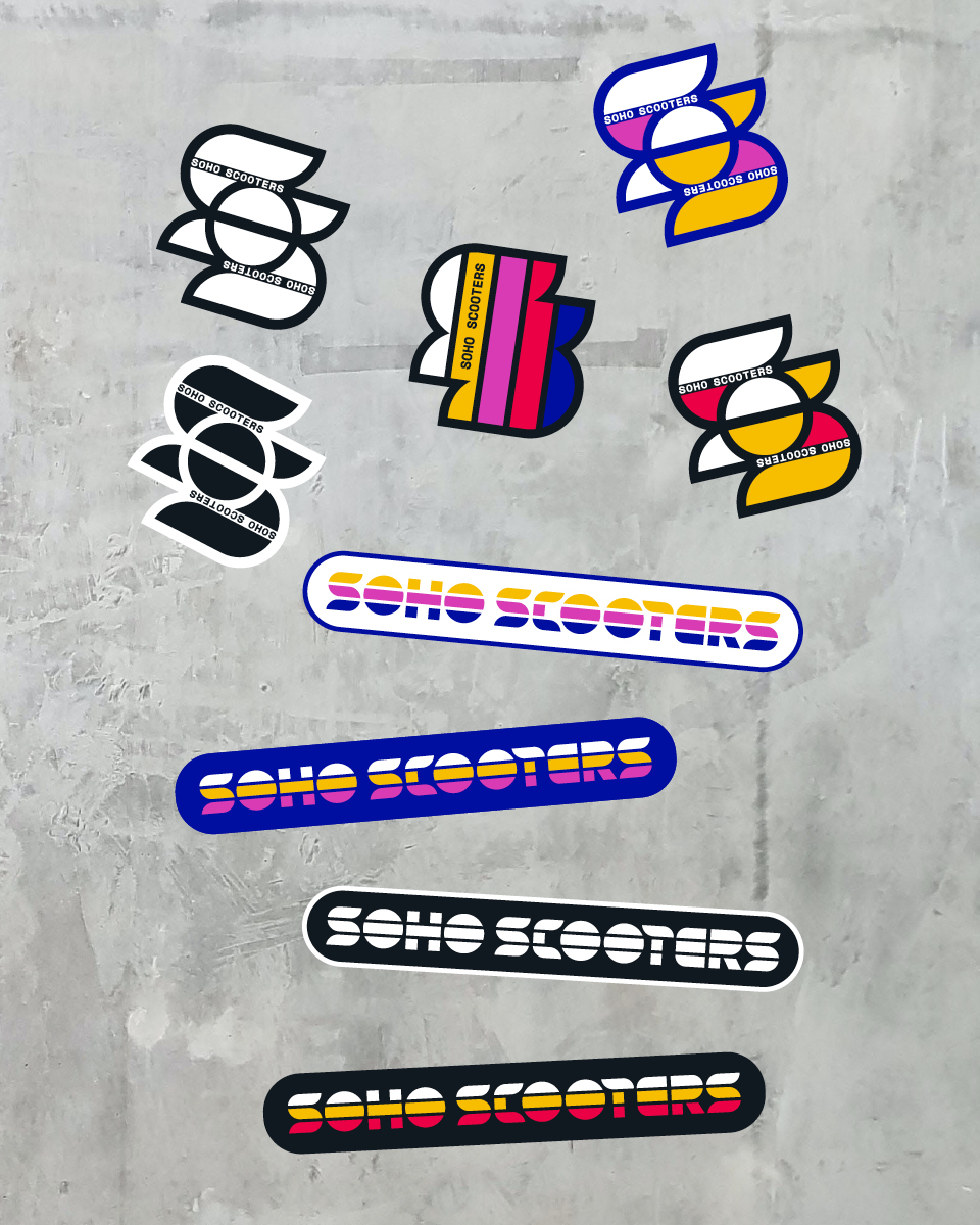 Sticker design mock up for Soho Scooters